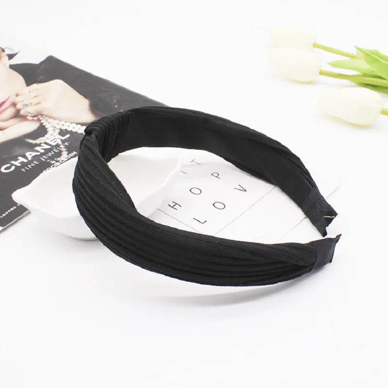 Простой стильный топ-узел тюрбан ретро эластичная повязка на голову для волос аксессуары ободок для женщин девочек Печать головного убора.