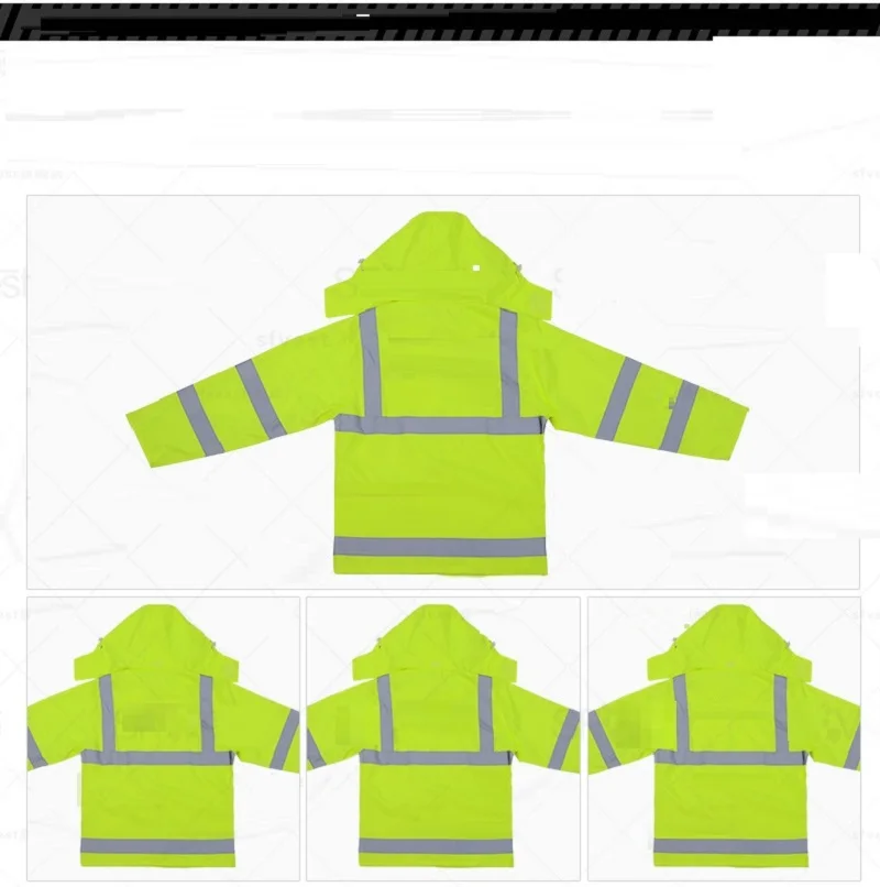 

Hi Vis Reflective workwear work jacket trousers Traffic safety sanitation fluorescent waterproof clothes warning split rain coat
