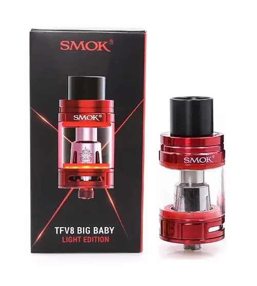 SMOK TFV8, Большой Детский Светильник, распылитель, 5 мл, испаритель, электронная сигарета, Vape танк с V8, Детские катушки, головка резистора - Цвет: Red Stardard 5ml