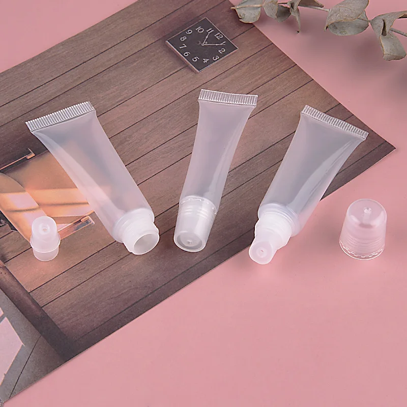 10ml 15ml Empty Lip Gloss Tubes with Funnels Clear Soft Container Refillable Lipgloss for DIY Cosmetic Makeup | Красота и здоровье