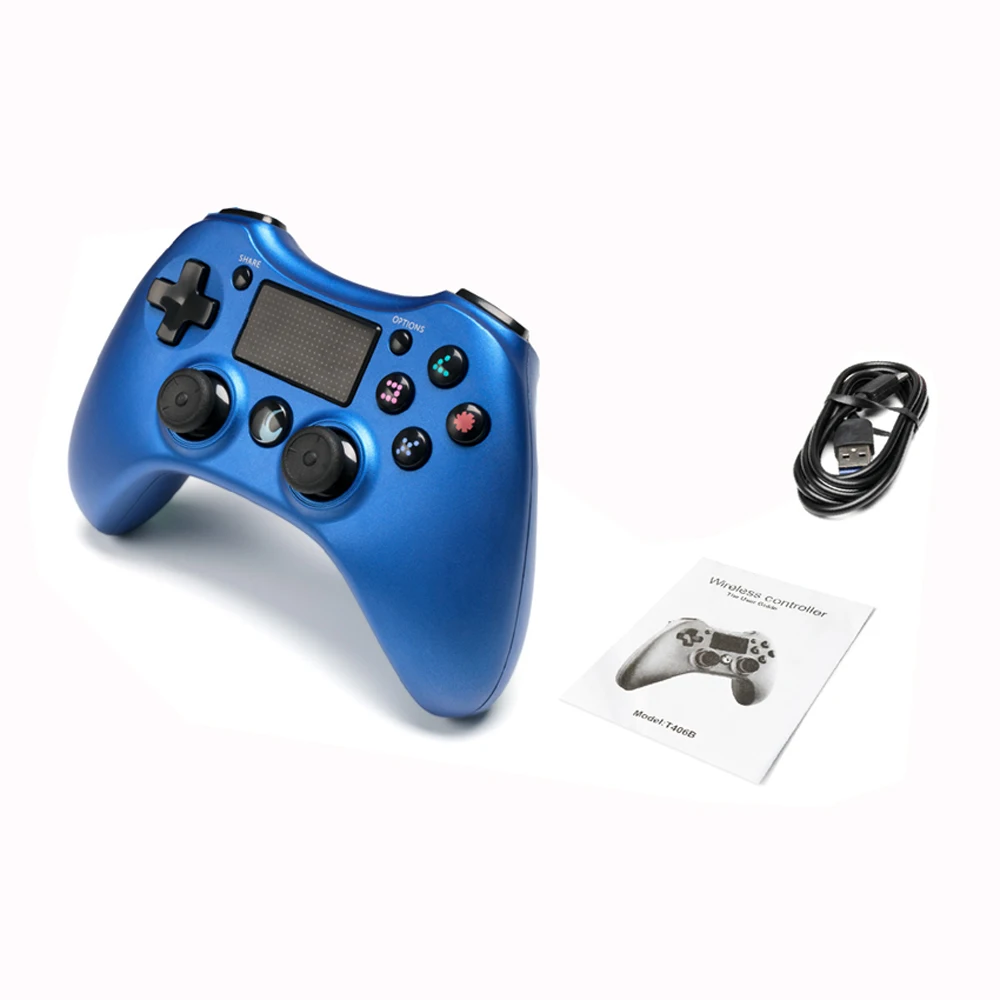 10 шт. беспроводной Bluetooth для PS4 Геймпад ABS сенсорный экран двойной шок двойная вибрация игровой джойстик контроллер для PS4 - Цвет: Blue