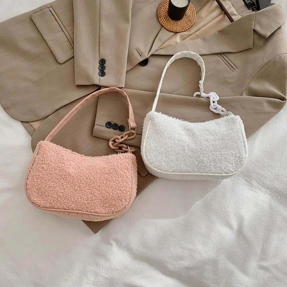 

Осенне-зимняя модная женская сумка-тоут, однотонная сумка через плечо, повседневный дорожный уличный клатч, кошелек, шерстяная сумочка