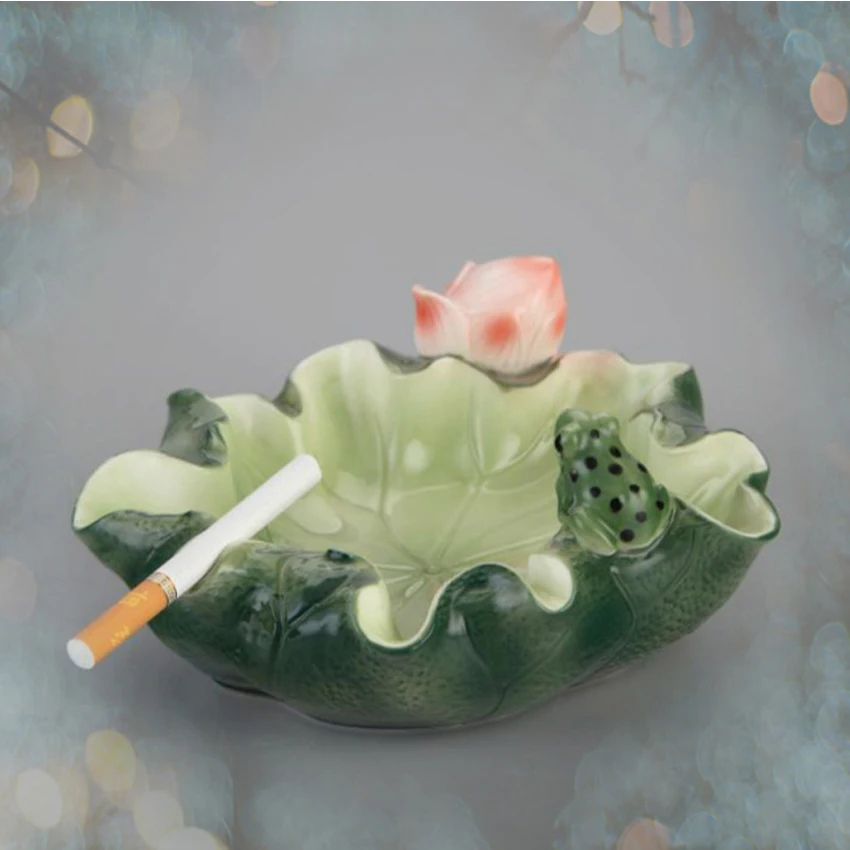

Europe Retro ashtray Personality Lotus Ashtrays Fashion Home decoration Men's Ash Tray ceramic ashtray Indoor accessories