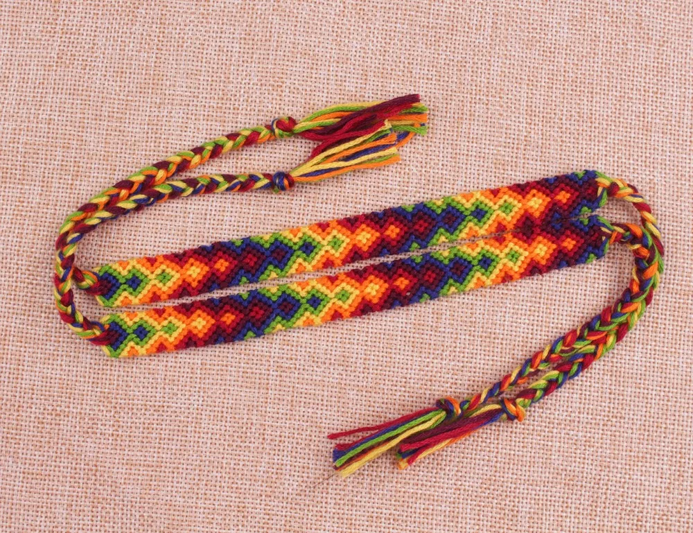 Браслет дружбы Arrowhead унисекс ручной тканый макраме манжета-Радужный разноцветный завязанный нитью подарок для женщин и мужчин летний браслет