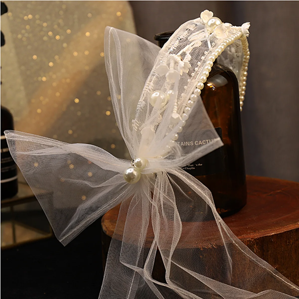 

Sweet Lace Bow Headband Bow Mesh Headband Beautiful Bridal Hair Accessories Wedding Fascinator