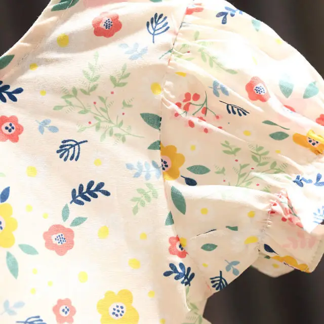 

Korean Floral Baby Newborn Infant Girl Toddler Princess Dress Short Puff Sleeve Baby Sundress Summer Lovely Dresses Clothes 1-7t