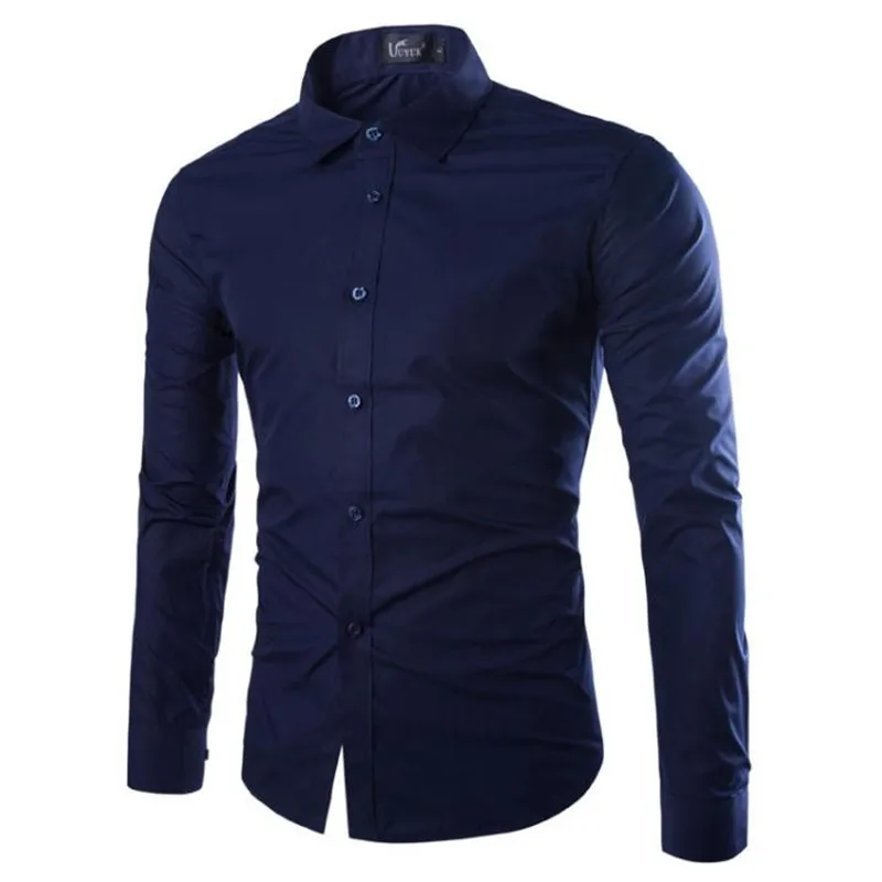 

New 2020 Spring Fashion Camisa Masculina Cotton Long Sleeve Shirts Mens Korean Slim Fit Design Formal Casual Men Dress Shirt