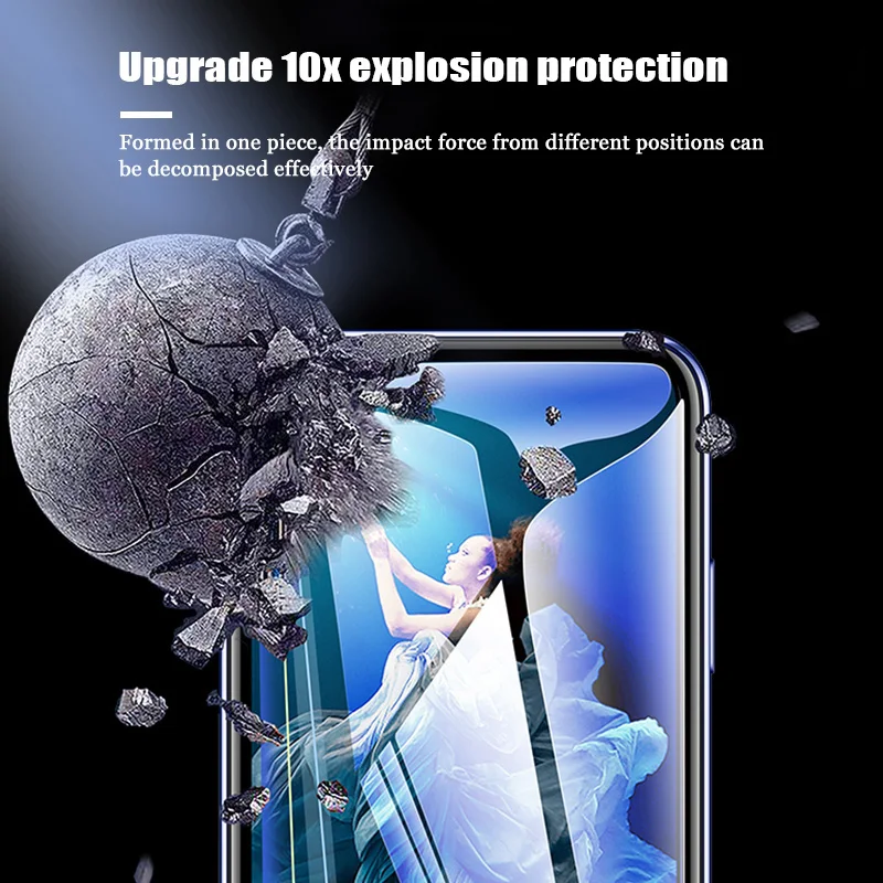 

2IN1 9D Screen Protector for Honor 8X 8A 9A 8C 9C Tempered Glass Camera Len Film on Huawei Honor 10X Lite 9X 8S 9S 7X Full Cover