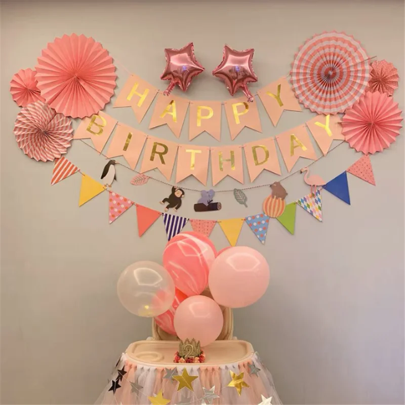 1 Набор С Днем Рождения баннер тематика для детского праздника украшение дня