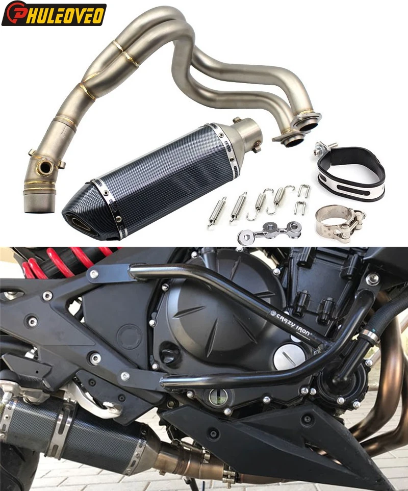 Мотоциклетная выхлопная полная система для Kawasaki ER6N ER6F NINJA 650 Z650 650R Versys с