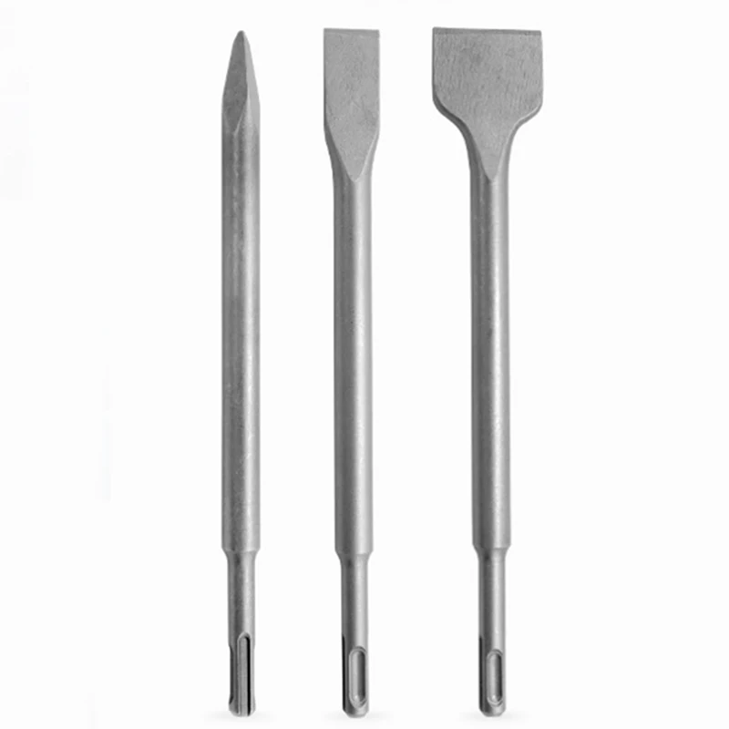 

Pointed Flat Chisel Round Handle Pits Slots Set Impact Drill Concrete Wall Hammer Chisel Round Handle Tools For Woodworking