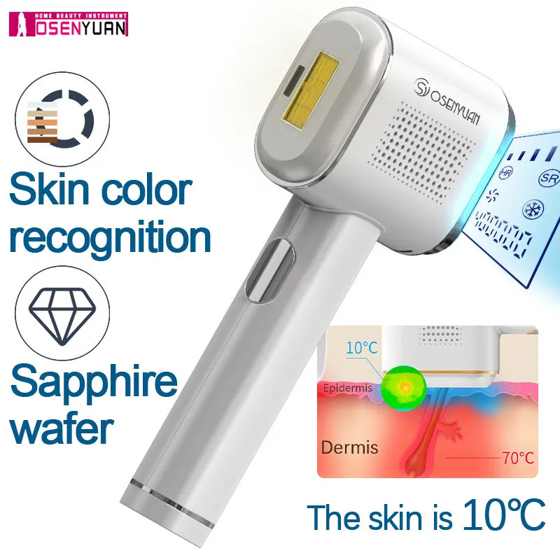 

Osenyuan Permanent IPL Sapphire Ice Hair Removal The World's First Fully Intelligent Skin Detection Laser Epilator For Women