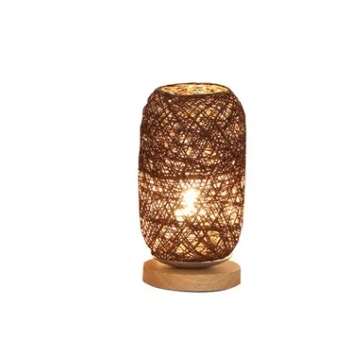 

ztgs Room home art decorative table lamp wooden rattan rope ball lamp table lamp