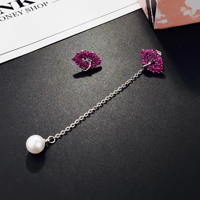 

Funny Drop Earrings Trenty Stud Earring 2021 Hot Asymmetric Fashion Lips Ear Jewelry Individuality Women Accessories As A Gift