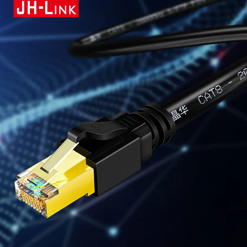 

JH-LINK CAT8 Networking Cable RJ45 Patch Cord for Computer Laptop Router Modem PC