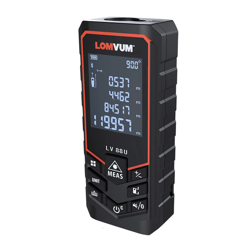 LOMVUM Bluetooth лазерный дальномер USB Перезаряжаемый цифровой лазерный дальномер ручной 120 м 100 м 80 м 50 м электрическое выравнивание