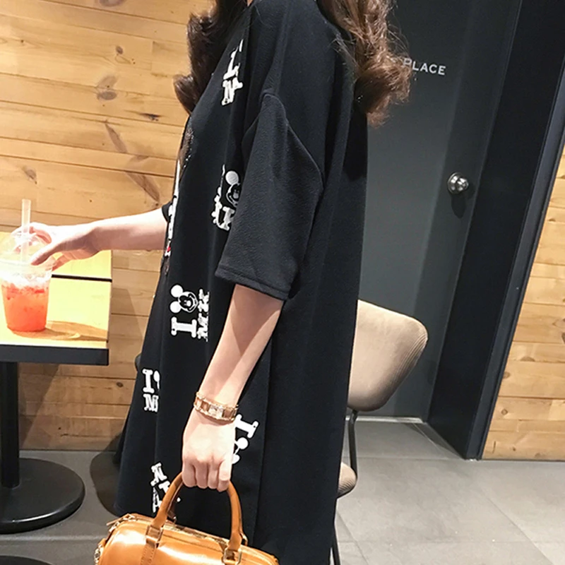 Футболка для подиума с мультяшной мышкой повседневная женская футболка коротким