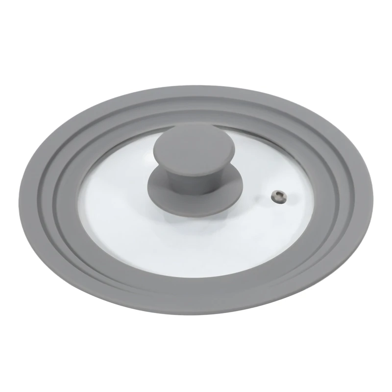 

LUDA Cookware Silicone Tempered Glass Pot Lid High Temperature Resistant Explosion-Proof Anti-Fall Round Universal