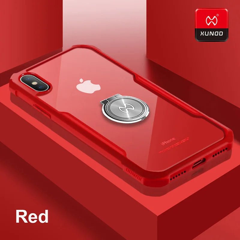 Red Роскошный ультра тонкий прозрачный чехол для iPhone 11 Pro X XS Xs Max XR 7 8 Plus, Силиконовый противоударный защитный чехол для телефона 360 - Цвет: Red