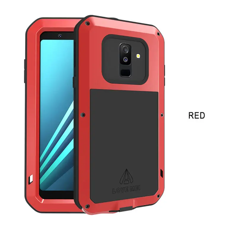 Red Металлический чехол для samsung Galaxy A6 чехол A8 противоударный чехол 360 полный корпус защитный чехол для samsung A6 Plus A 6 - Цвет: Red