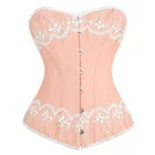 Корсет Женский, жаккардовый, с кружевной отделкой, в викторианском стиле, тканевый корсет