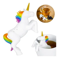 1pc unicorn silicone tea infuser food grade strainers filter loose empty tea bag leaf herbal spice filter diffuser accessories