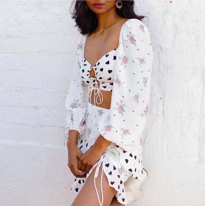 Новая мода цветочный принт короткая футболка короткий топ сексуальный женский