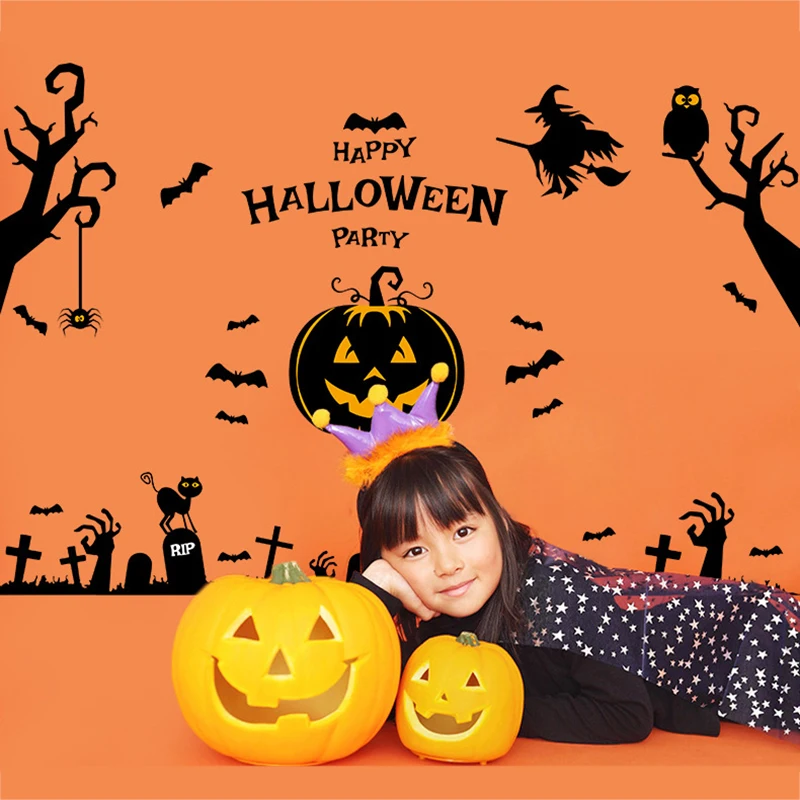 

Halloween Ghost PVC Wall Sticker Removable Home Decor Vinyl Creative Art Decoration Pumpkin Wall Sticker