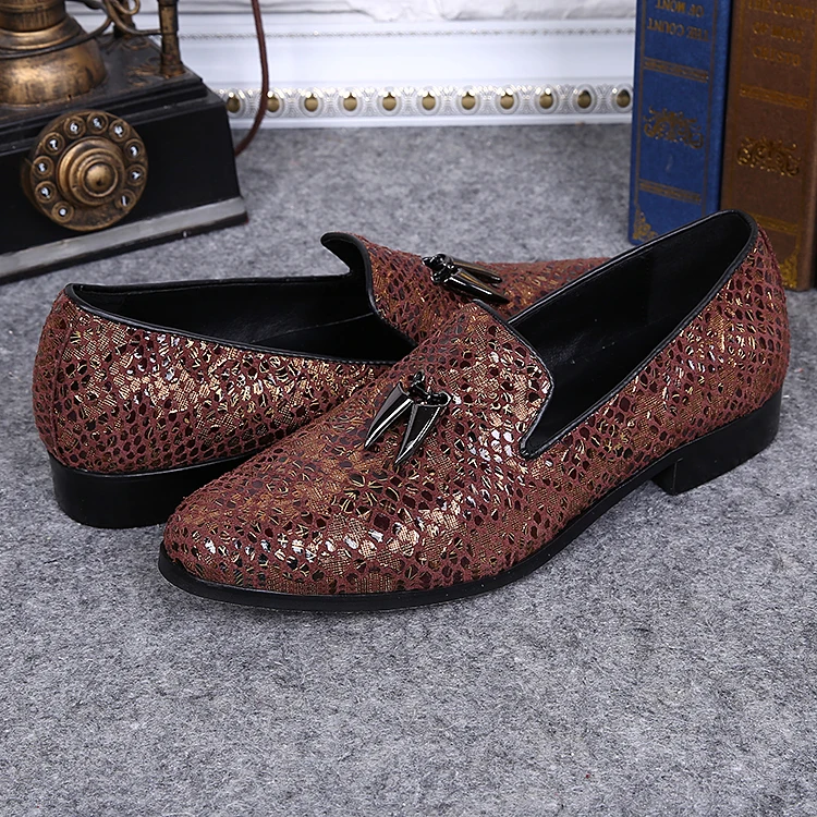 

Christia Bella Loafers Fashion Party Shoes Handmade Genuine Leather Pointed Top Shoes Classic Chocolate Brown Plus Size Shoes