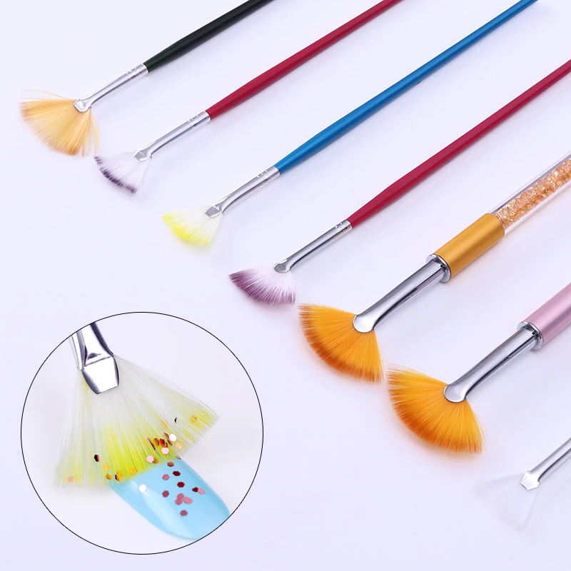 

Gradient Fan-shaped Nail Brush 8 Patterns Sector UV Gel Line Builder Pen Tips Decoration Makeup Nail Art Tools