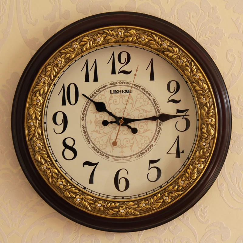 

Round Vintage Wall Clock Large Classic Fashion European Design Digital Wall Clock Silent Reloj De Pared Home Decor BD50UU
