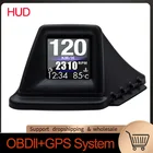 Новый Многофункциональный гаджет HUD OBD2 + GPS бортовой компьютер A-pillar Trim установка обмин турбо давление масла Температура воды GPS Спидометр