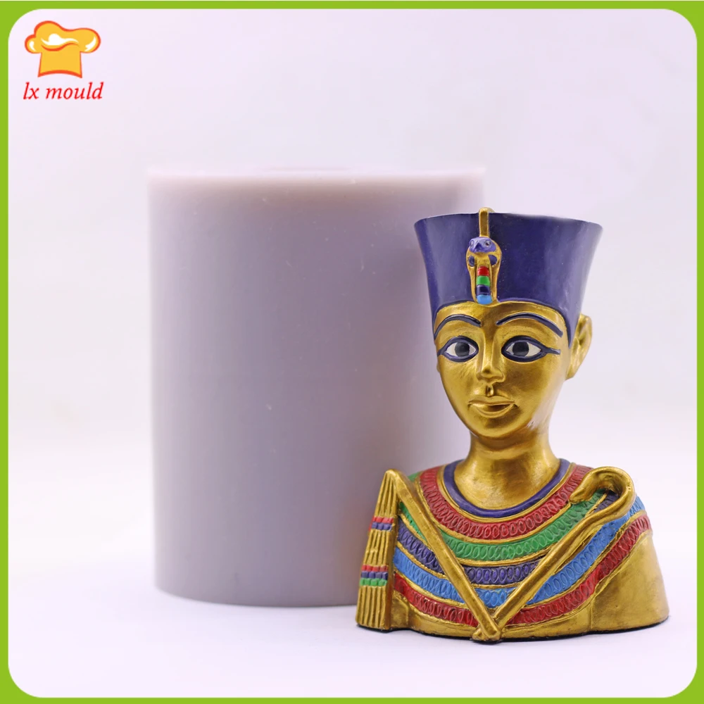 

New Egyptian Statue Candle Silicone Mould. Home Decoration, Birthday Soap, Resin Plaster DIY Mold-Totem Jiaman King