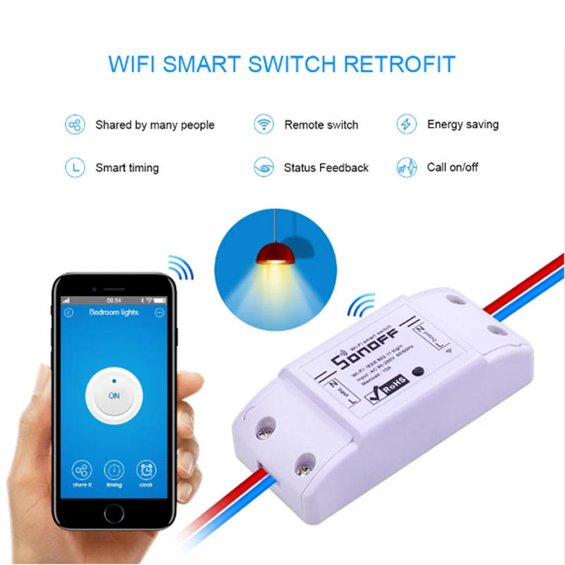 Беспроводной переключатель SONOFF Basic Wi Fi дистанционное управление автоматический