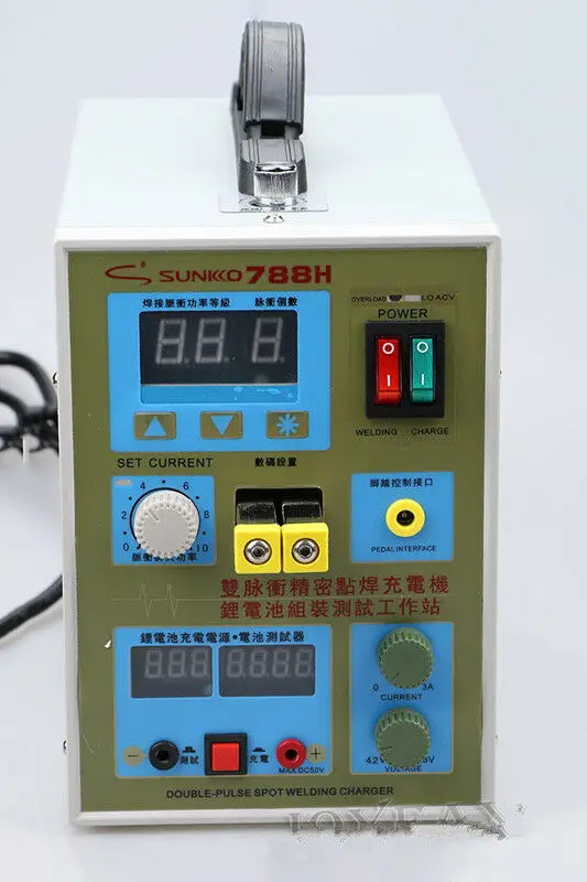 SUNKKO 788H 1,5 кВт точечная сварочная машина точечная Импульсная Сварка светодиодный светильник литиевая батарея тест usb зарядка для 18650 батареи сварка
