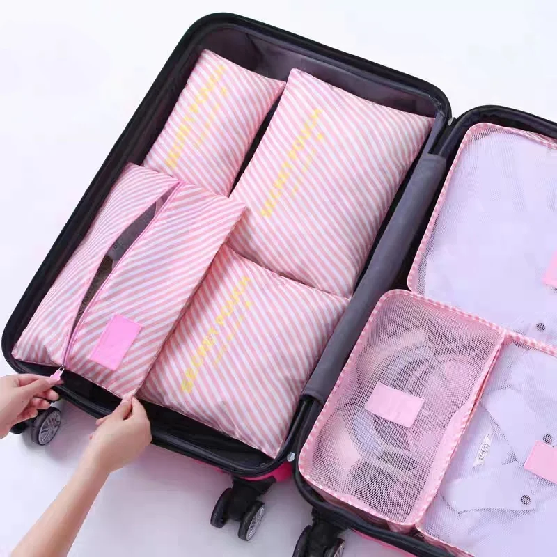 7Pcs/set Travel Organizer Suitcase Clothes Finishing Kit Portable Partition Pouch Storage Bags Home Accessories | Дом и сад