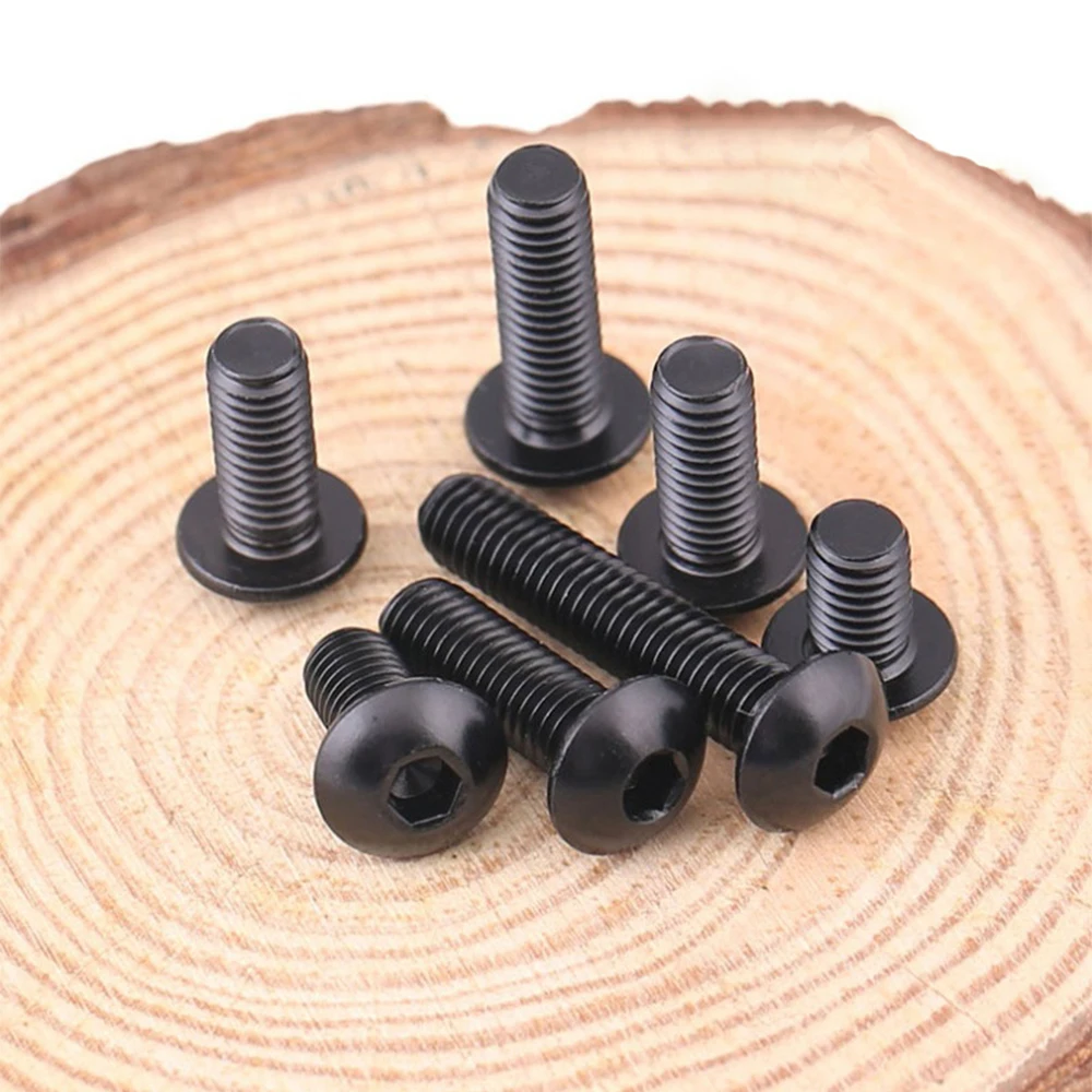 

50PCS ISO7380 black button head screw M2 M2.5 M3 M4 M5 M6 M8 Hexagon Socket round head Screws Hex Socket Screw