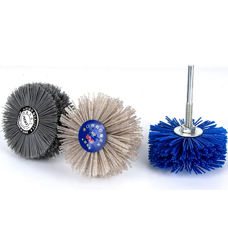 1 шт. абразивная нейлоновая колесная щетка для удаления заусенцев алюминиевая