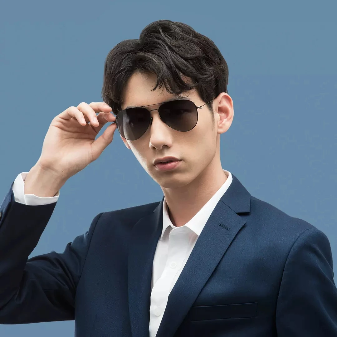 xiaomi mijia aviator sunglasses pro block uv anti glare nylon polarized lenses stainless steel frame 19g light with gift case free global shipping