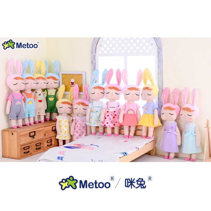 Новинка плюшевые игрушки Metoo 43 см наряд куклы Анжелы с одевающейся куклой кролик