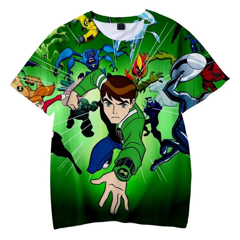 

Summer boy anime boy 3D tie-dye printing short-sleeved children's T-shirt, 2021 cool new fashion casual clothing