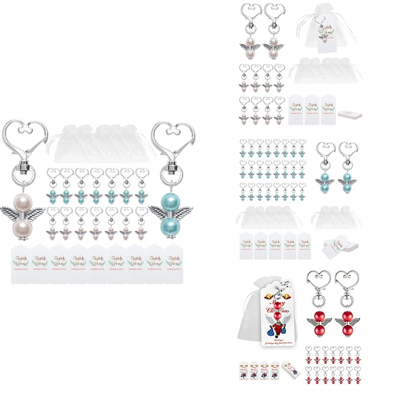 

20Pcs Guardian Angel Keychain Wedding Baptism Mini Keepsake Wings Pendant Decorative Jewelry