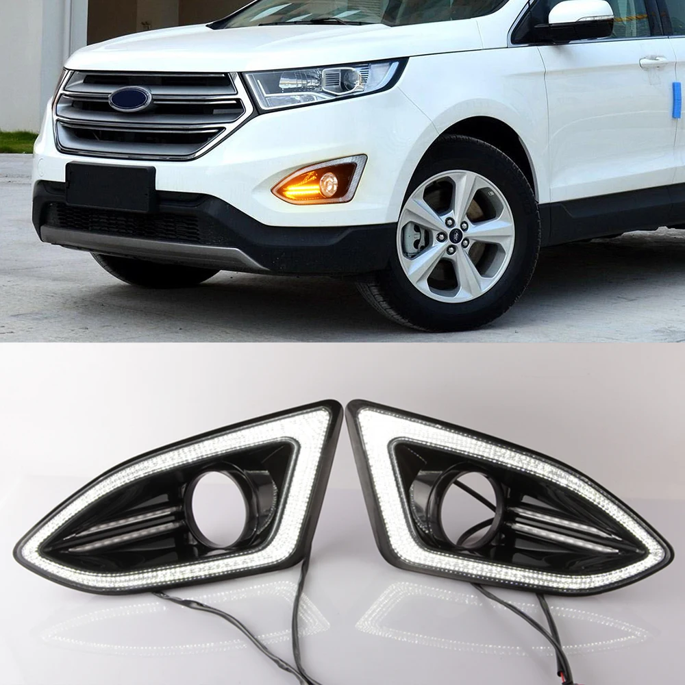 CSCSNL 2 шт. Автомобильные светодиодные дневные ходовые огни для Ford Edge 2015 2016 2017 2018 с