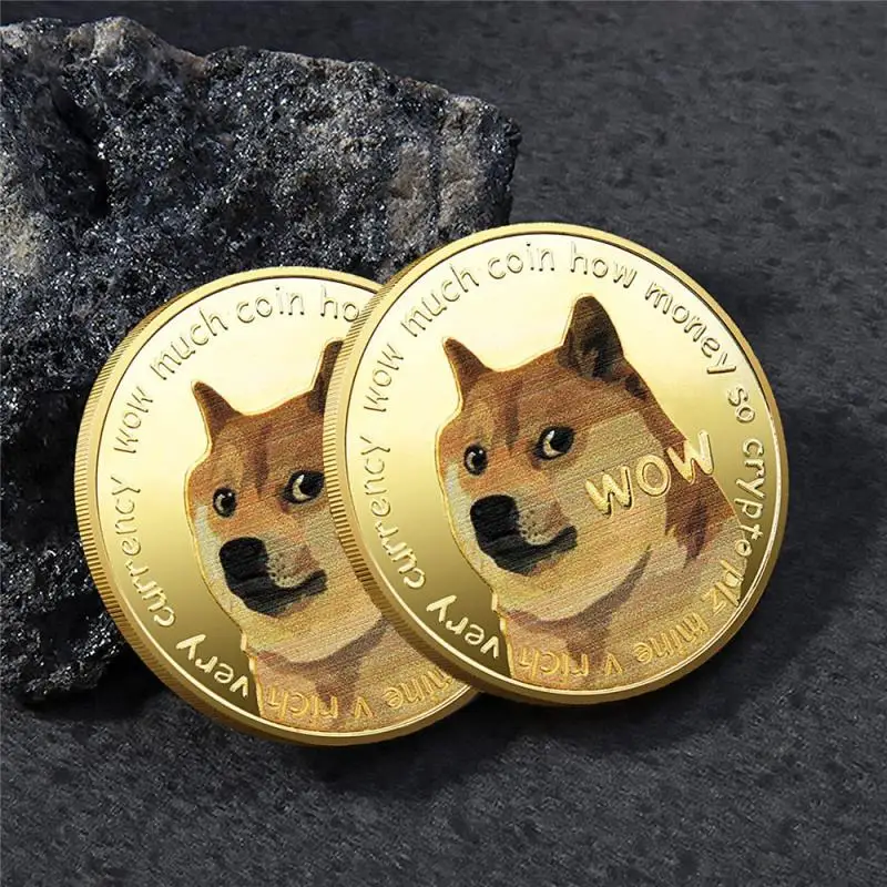 Позолоченная/Серебряная Памятная монета Dogecoin Doge цветная трехмерная рельефная