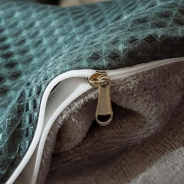 Зимний теплый пододеяльник вафельное плетение хлопок + фланелевый Утешитель