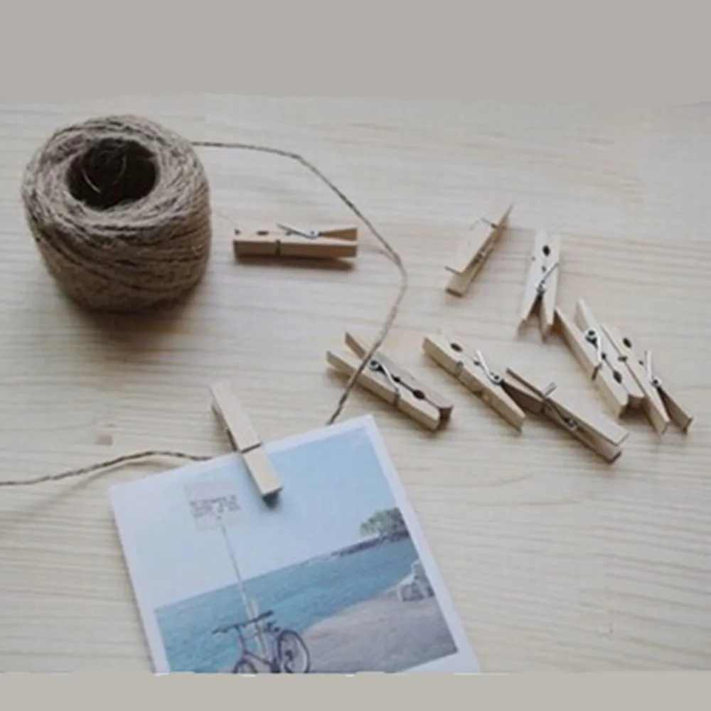 50 шт. мини натуральные деревянные зажимы для фотографий скрепки одежды