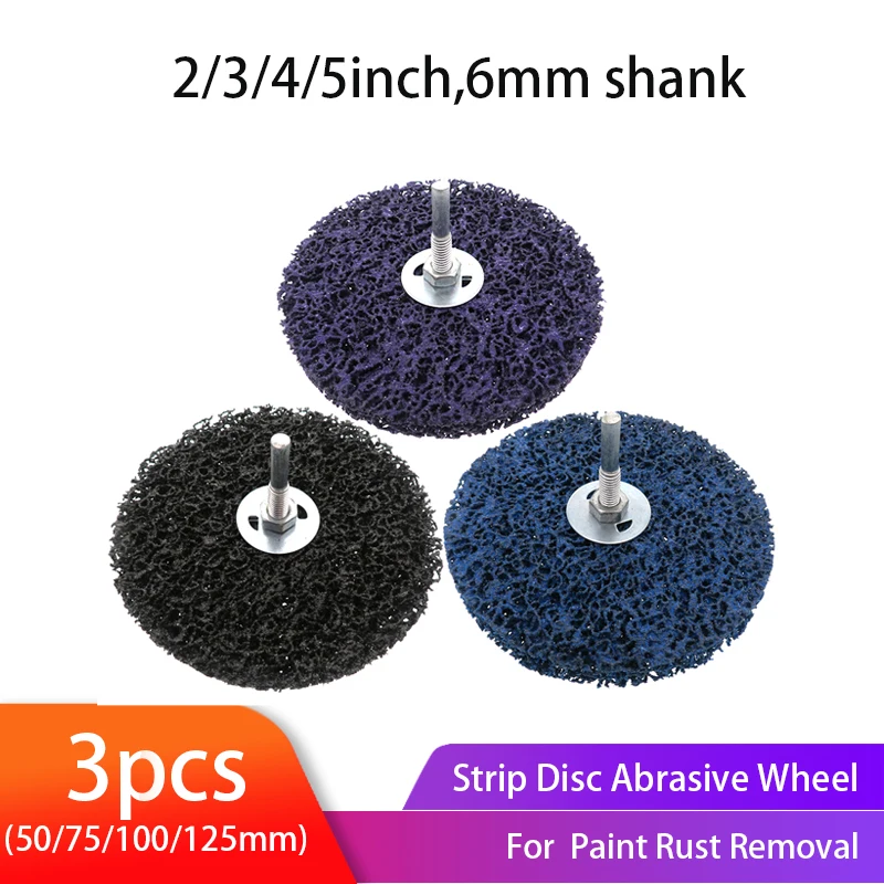 

3pcs Strip Discs Abrasive wheel Paint Rust Removal Clean Grinding Wheel Paint Rust Removal Clean For Angle Grinder