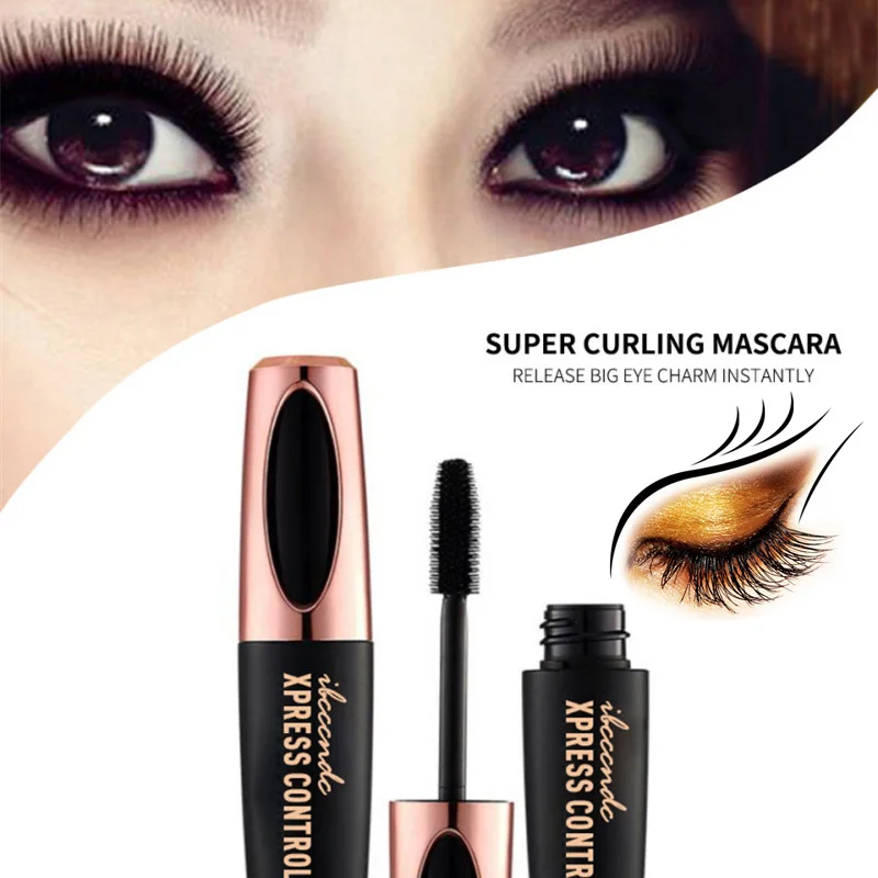 4D шелковое волокно ресниц тушь для наращивания макияж черный водонепроницаемый