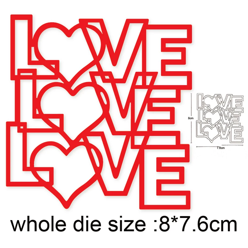 

Craft dies Heart Layer Letter Love Metal Cutting Dies Stencils Dies for DIY Scrapbooking dies Album Paper Card Embossing Die Cut