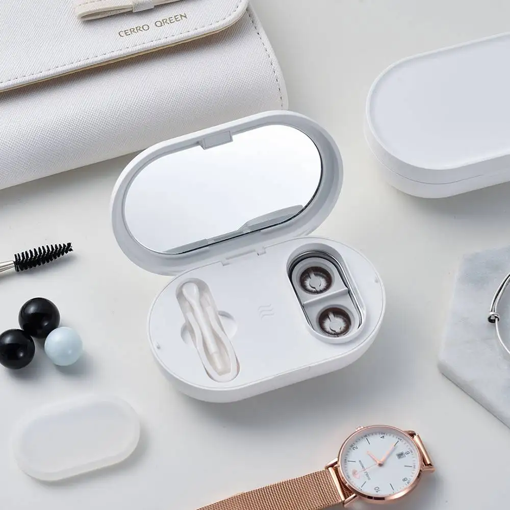 

Portable Contact Lens Ultrasonic Cleaning Washer Machine 56000Hz High Frequency Vibration Timing USB Rechargeable Cleaner